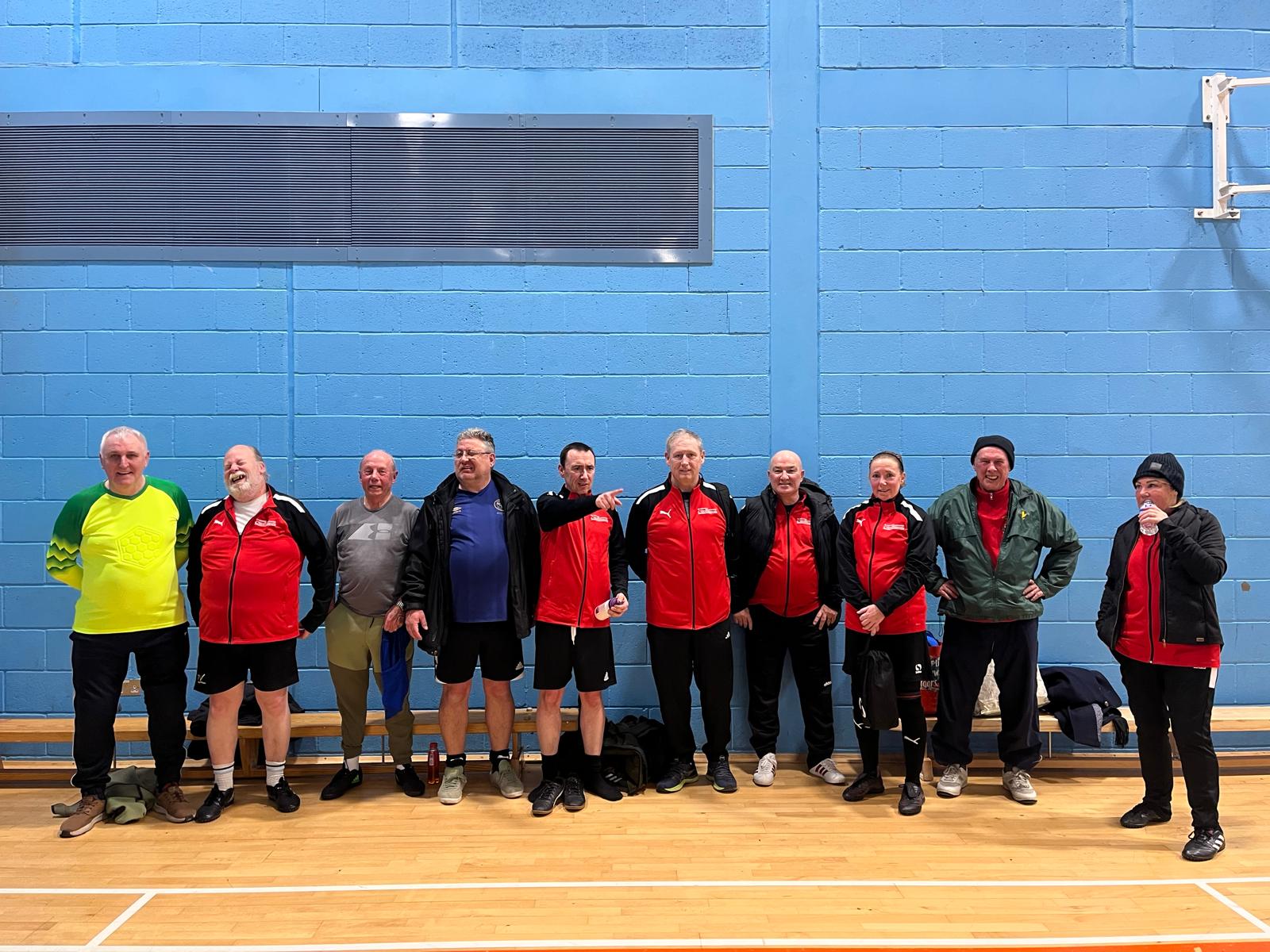 Sheppey Warriors squad together in the sports hall